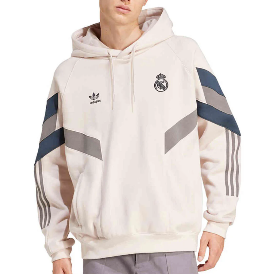 Adidas Men s Real Madrid 24 25 OG Hoodie Putty BOSTON FAN STOP